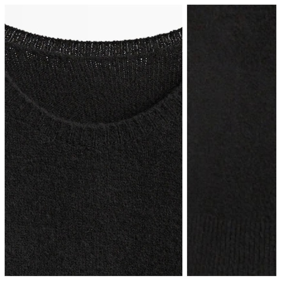 NWOT. Massimo Dutti Limited Edition Black Wool Blend Sweater. Size M.
